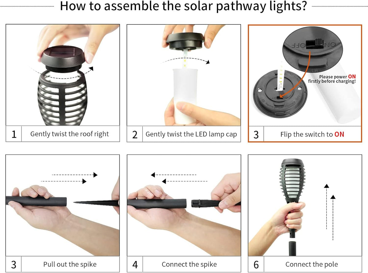 12 Pack Waterproof Solar Torch Lights Q964578