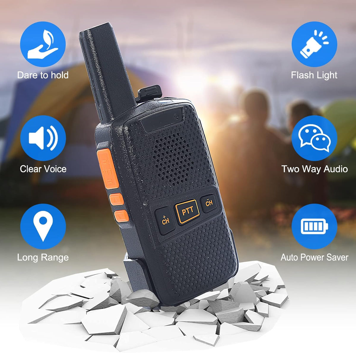 Wireless Intercom System 1.5 Mile Two Way Radio 2 Pack C786475