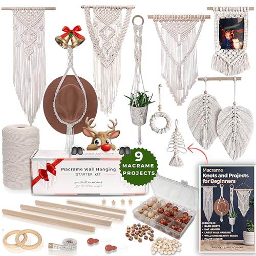 115 Pcs Macrame Kit with 220yd Cotton Yarn D16346