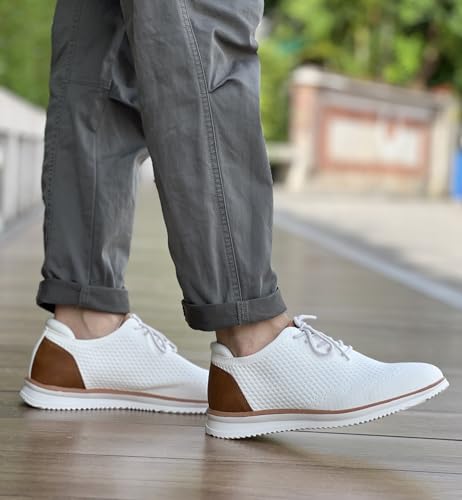 Men's Dress Sneakers Casual Walking Shoes Oxfords Mesh Comfortable Lightweight Breathable Lace-Up B136752