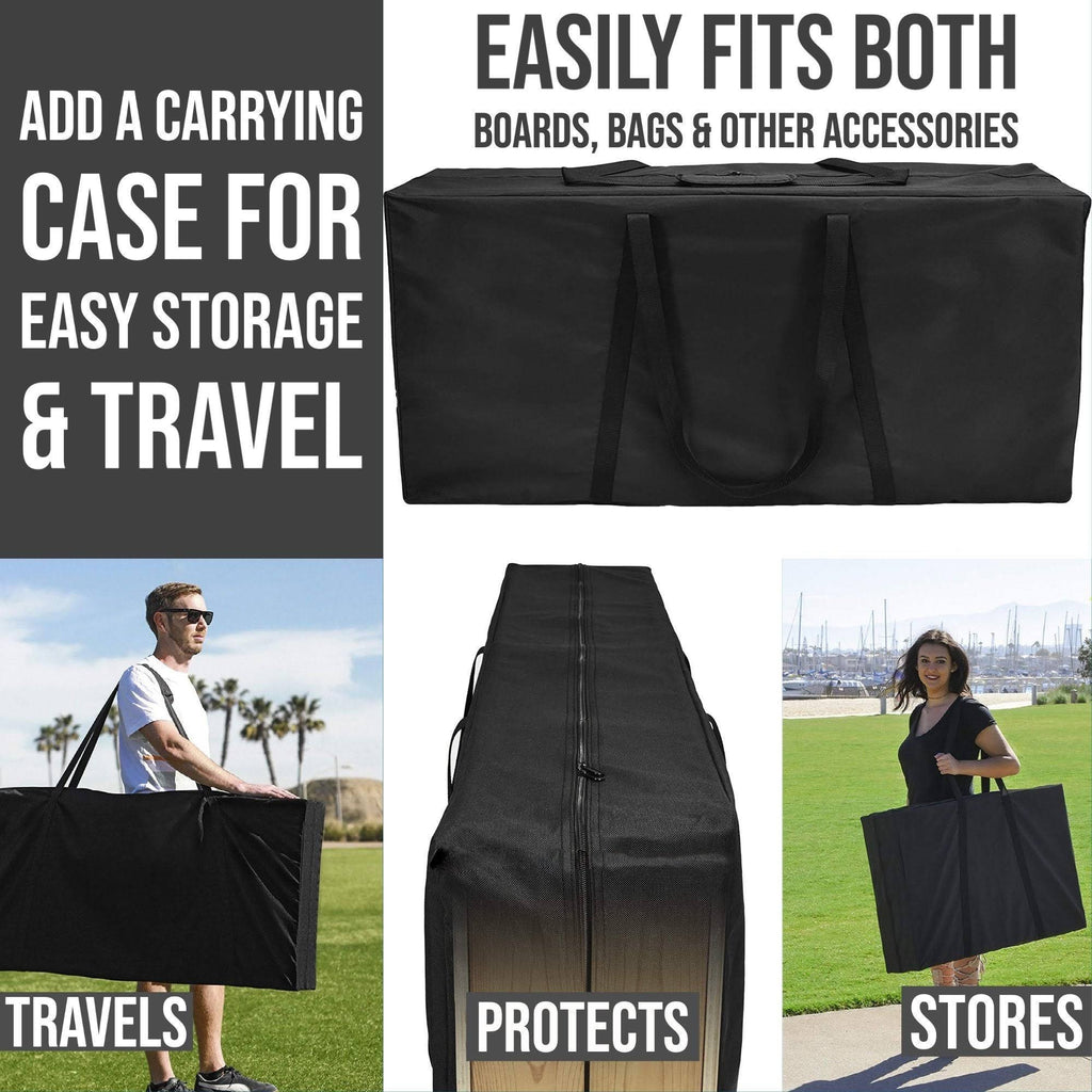 Black Marble Cornhole Set with Carrying Case C3758