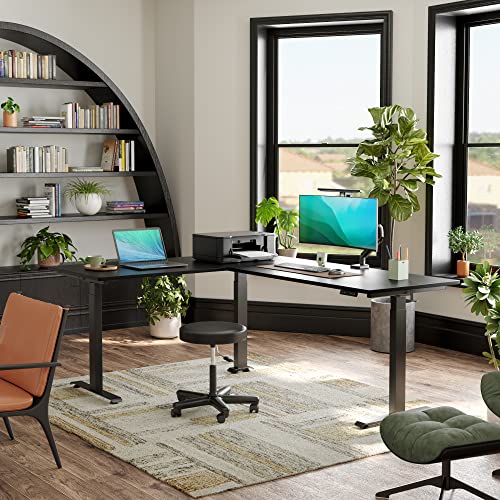 Triple Motor L Shaped Electric Standing Desk Frame, Black (Frame Only) R97119
