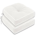 Beige 19x19 Inch Waterproof Tufted Chair Cushion Set of 2 A461