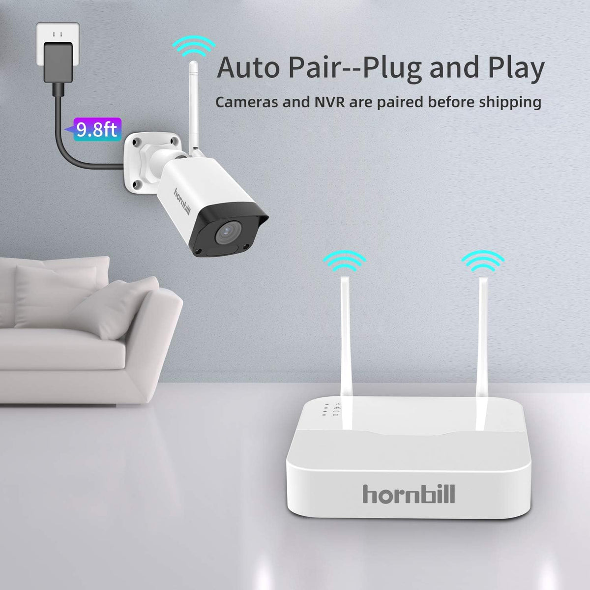 1080P Wireless Security Camera System, 8CH 8pcs Outdoor IP Camera with 2TB Hard Drive A22487