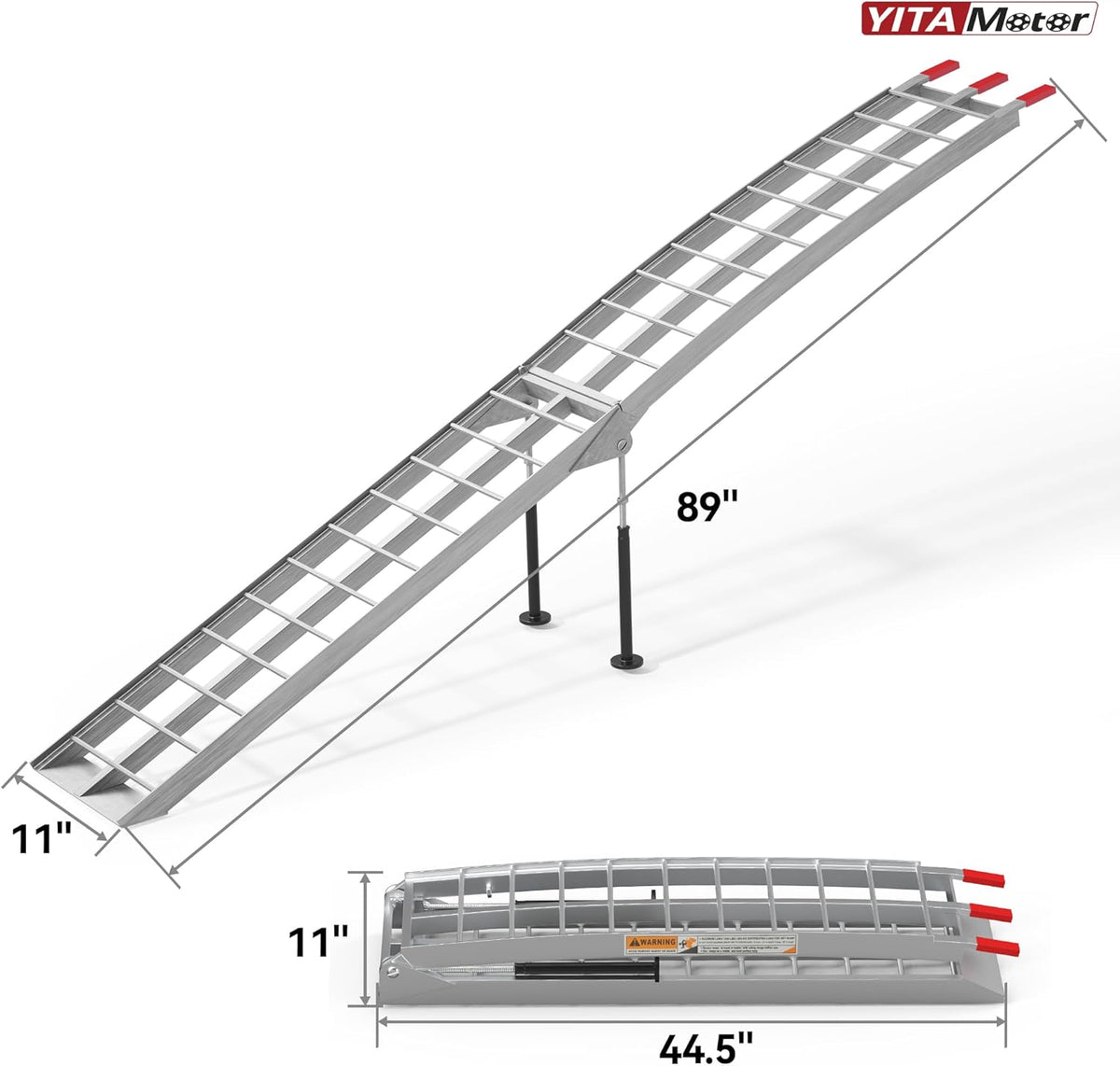 7.5ft Aluminum Folding ATV Ramps with Removable Support Legs, 2pcs R653285