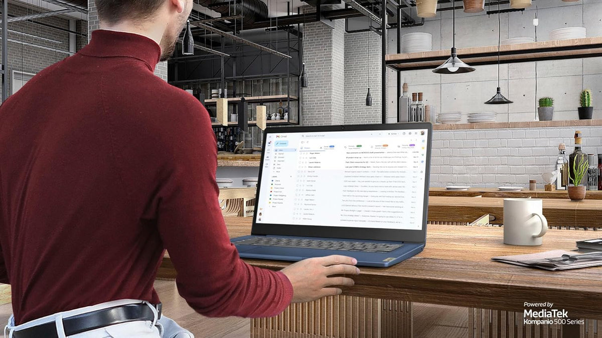 14'' FHD Touchscreen Chromebook Laptop, 8-Core MediaTek Kompanio 520 Processor, 4GB RAM, 64GB eMMC, Abyss Blue D4911