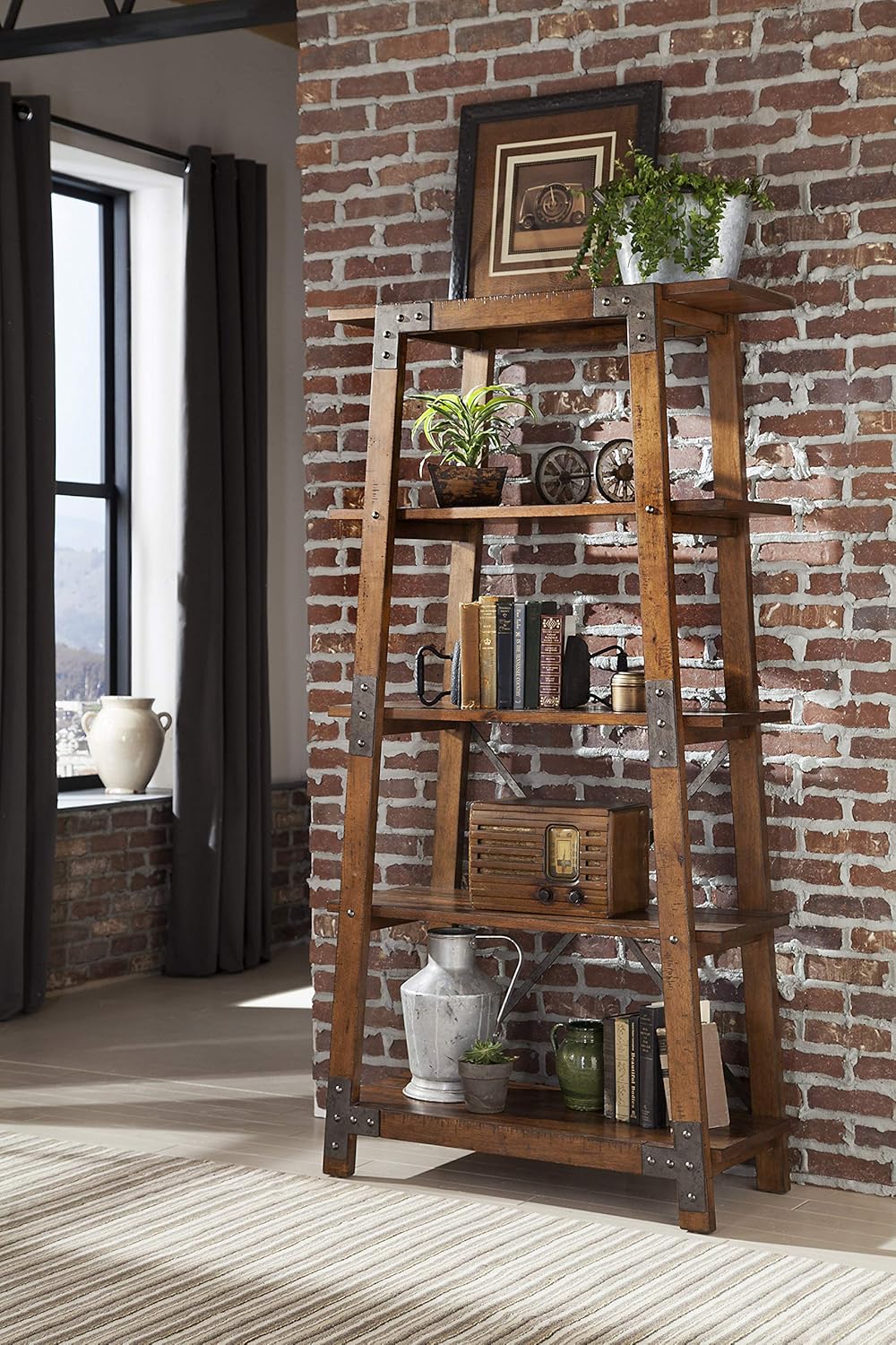 Brown 4-Tier Bookcase Y365