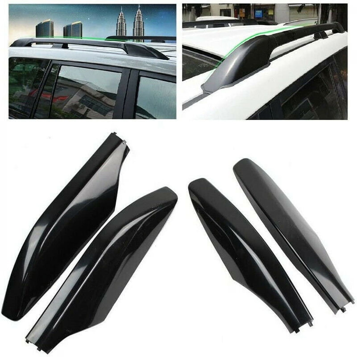 4Pcs Roof Rack Bar Rail End Protection Cover Cap for Prado Y8352