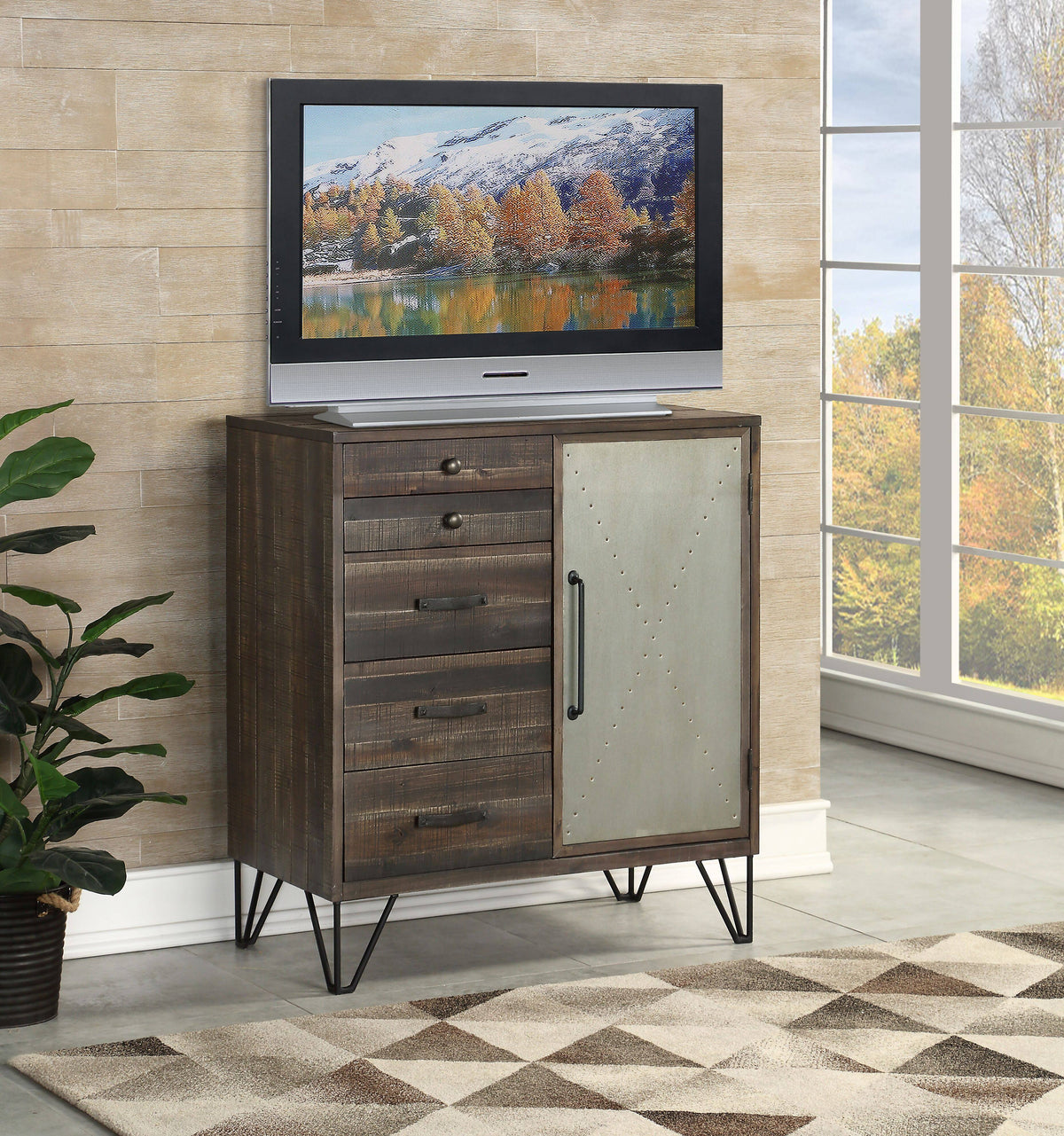 Brown One Door Five Drawer Cabinet S444318