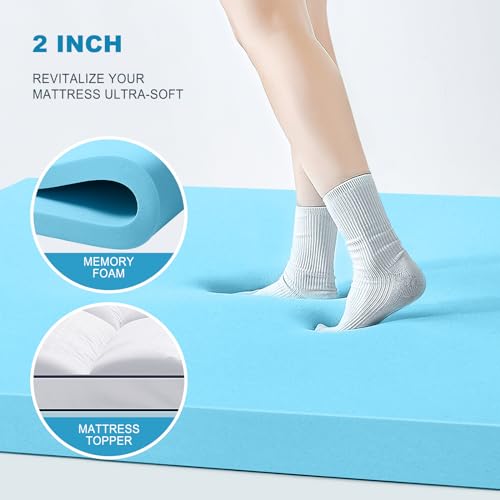 Queen Size 4 Inch Dual Layer Memory Foam Mattress Topper H317