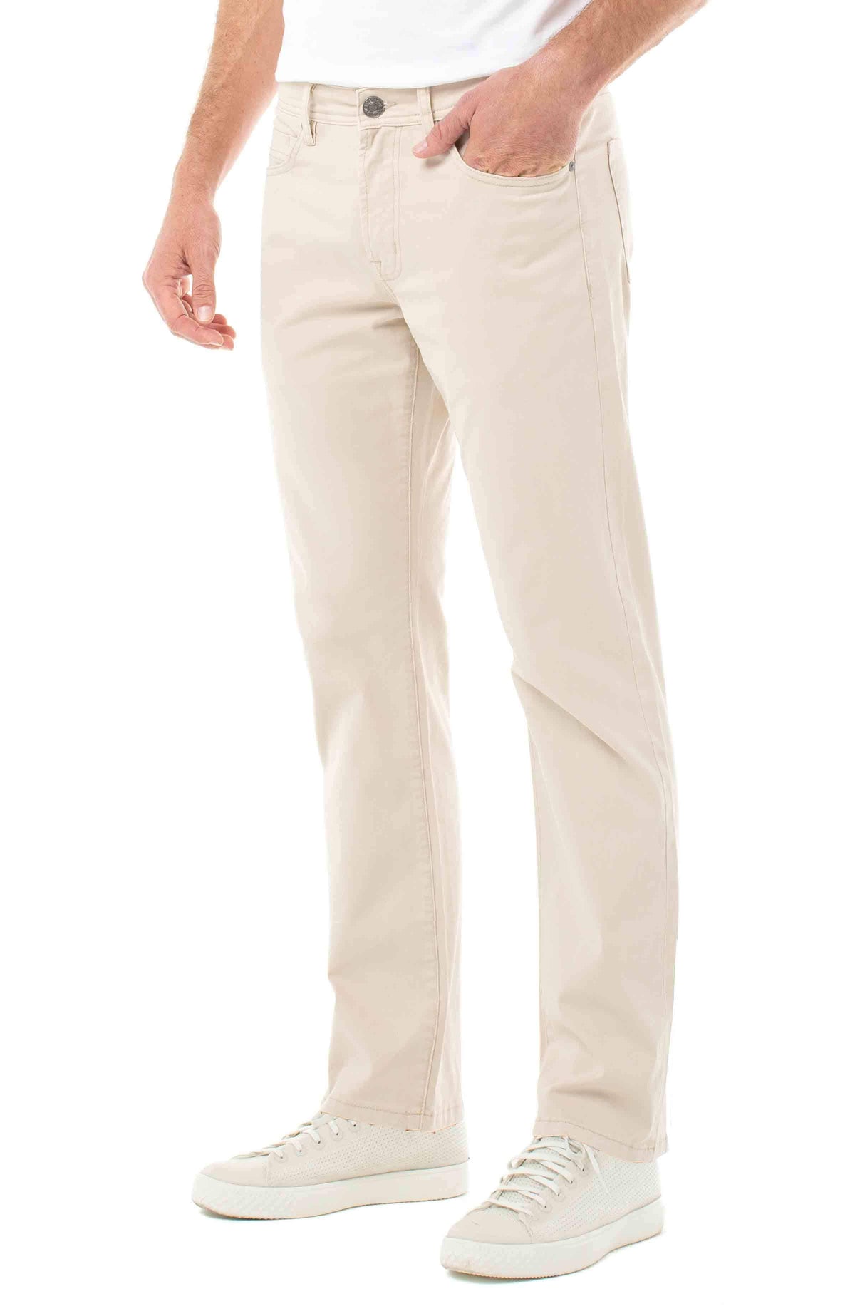 Relaxed Straight Twill Pants, Size 38 S245