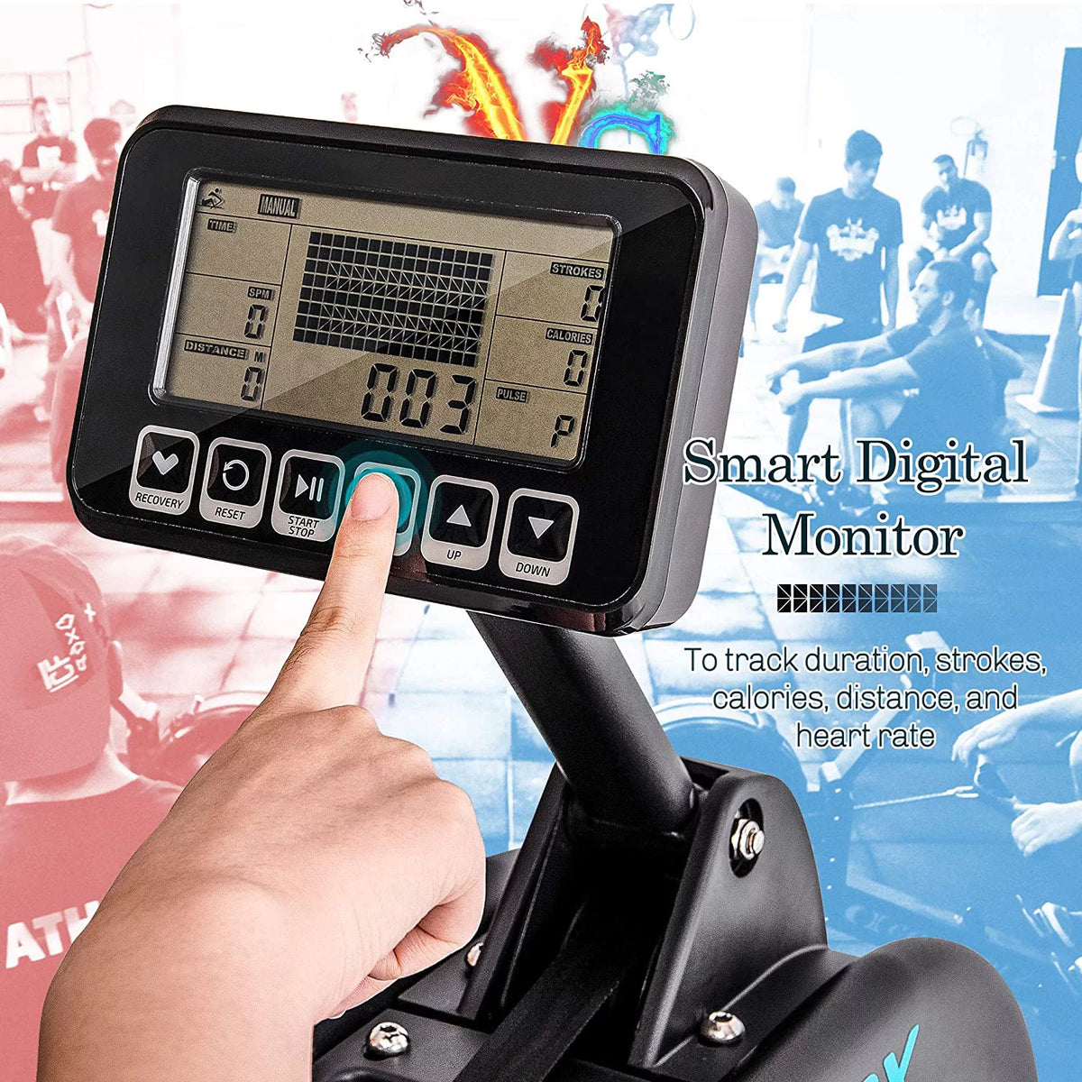 Rowing Machine with 12 Levels of Adjustable Resistance T9050