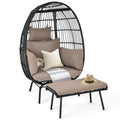 Oversized Wicker Egg Chair with Stand and Cushions Z84041