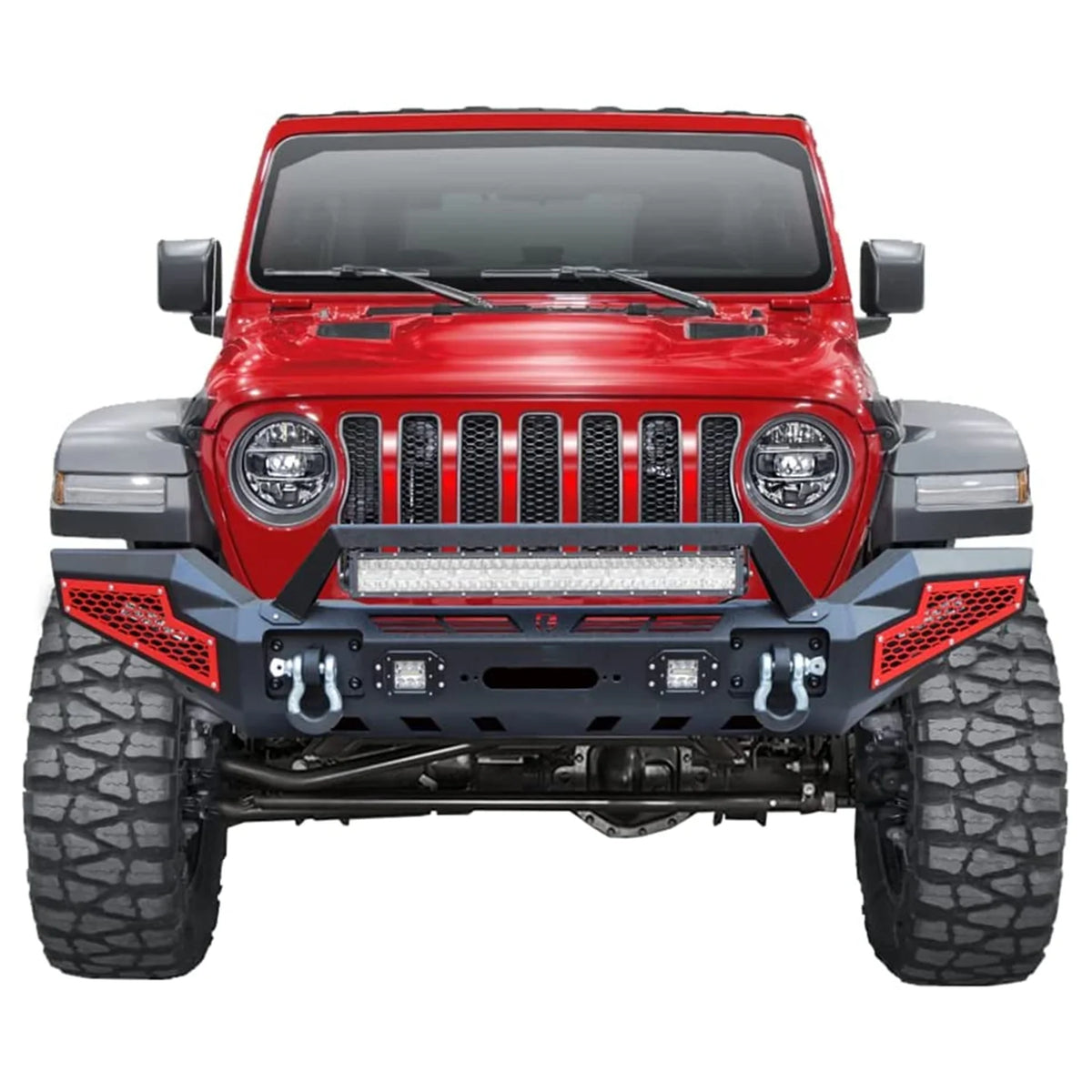 Front & Rear Bumper Combos with Winch Plate LED Work Lights U201303