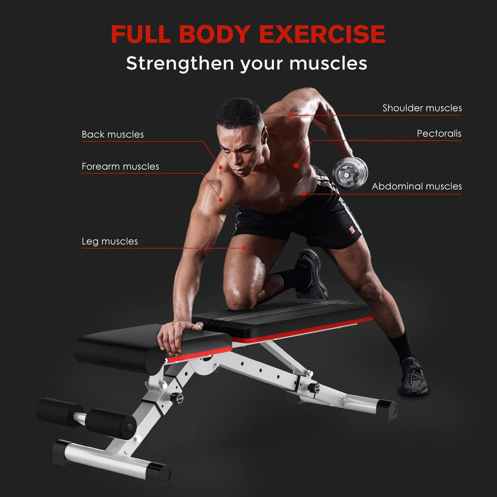 Folding Incline Weight Bench 800 lbs Capacity Y657
