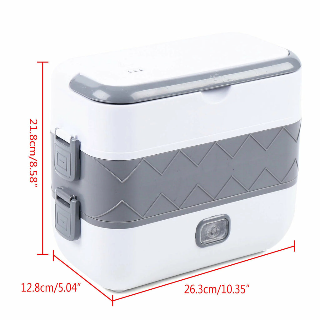 Electric Heated Lunch Box Portable Food Warmer Stainless Steel 110V U952614