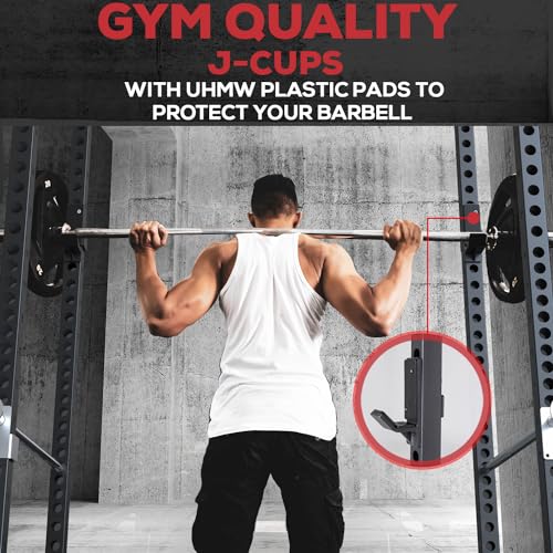 Power Rack with Safety Bars and J-Hooks H900095
