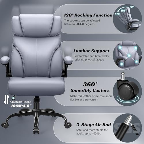 Ergonomic Big and Tall Leather Office Chair N671