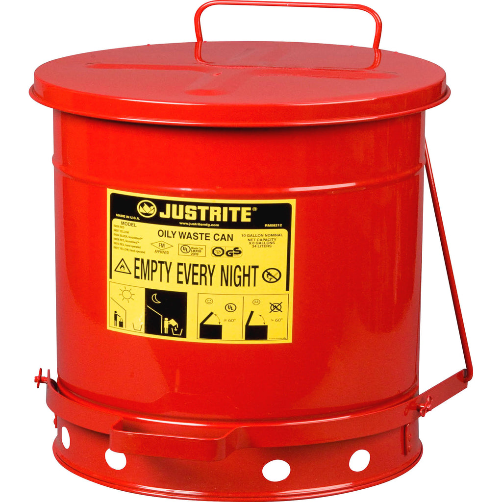 10 Gallon Red Oily Waste Can C577