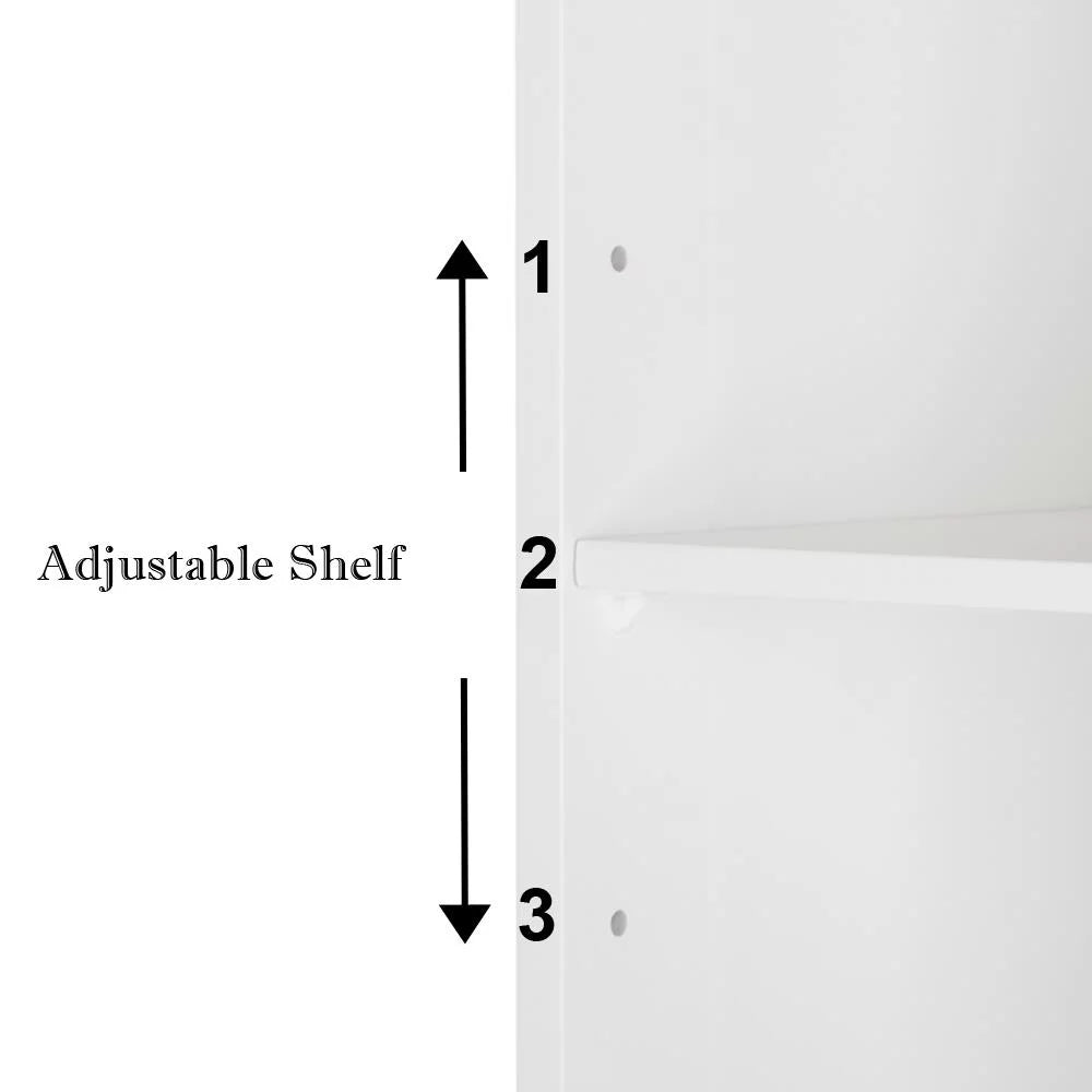Wall Mount Mirrored Medicine Cabinet with Single Door and Adjustable Shelves White H971611