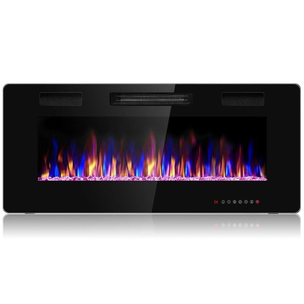 42x22 Black Recessed Wall Mounted Electric Fireplace X643