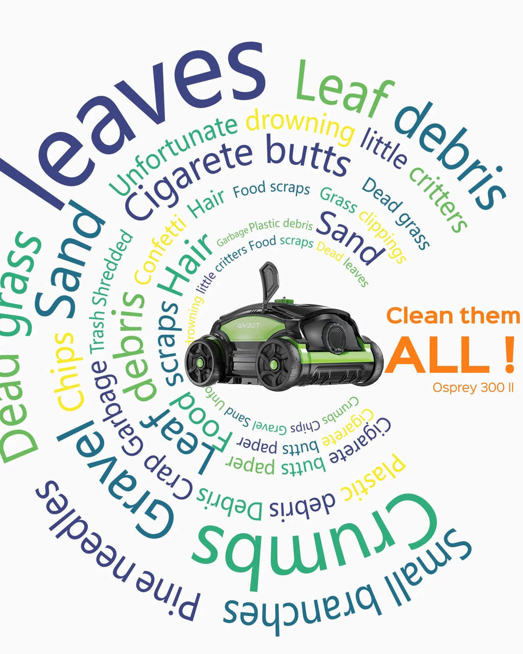 Cordless Robotic Pool Cleaner 45W 130Mins Black and Blue W80418