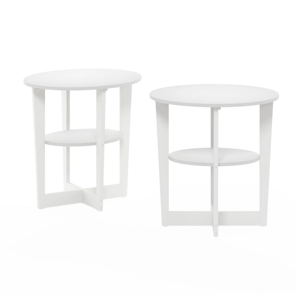 White Oval End Table Set of Two O7555