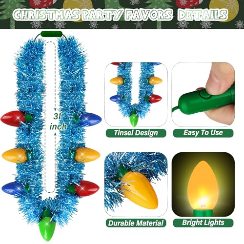 Light up Christmas Necklace 4PCS 7 Bulb 3 Modes Y1676