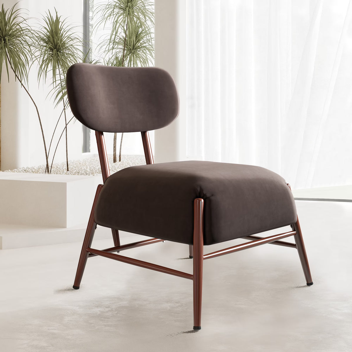 Espresso Velvet Accent Chair L735