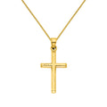 14K Yellow Gold Cross Pendant with Chain Necklace T8336