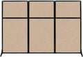 Portable Free Standing Privacy Screen with Black Fabric Panels U14292