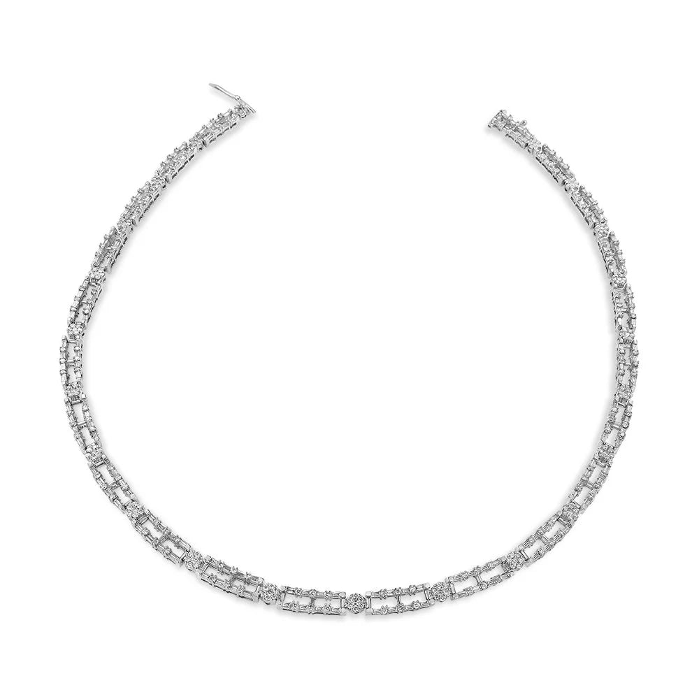 14K White Gold Diamond Choker Necklace L687685