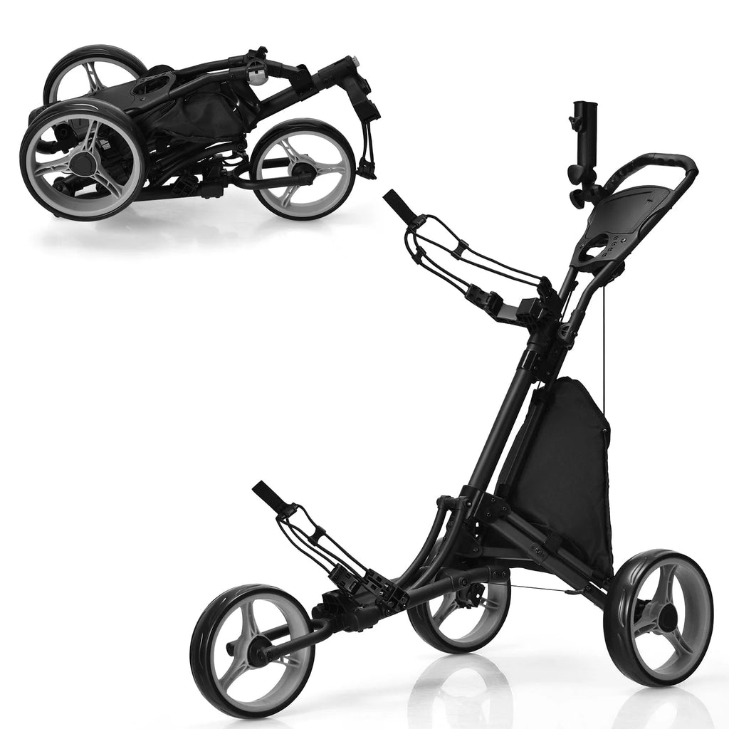 Folding 3 Wheels Golf Push Cart with Bag Scoreboard A318