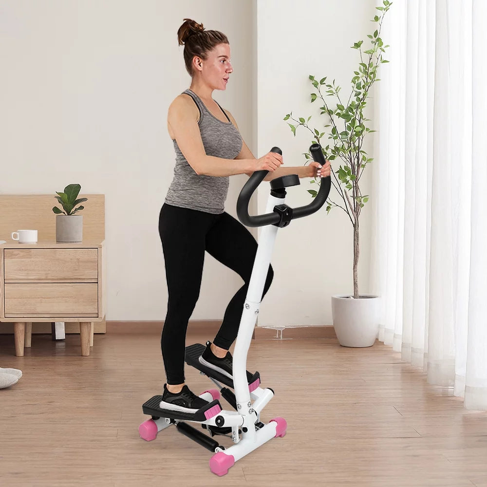 Mini Aerobic Stepper with Handle, Pink Q134