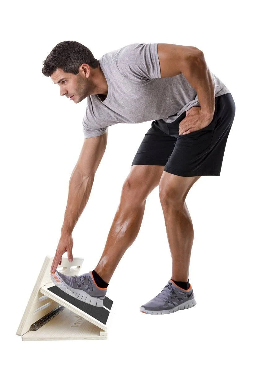 Wooden Slant Board for Calf Stretching, Adjusts to 4 Positions, Non-Slip Surface and Base E6601