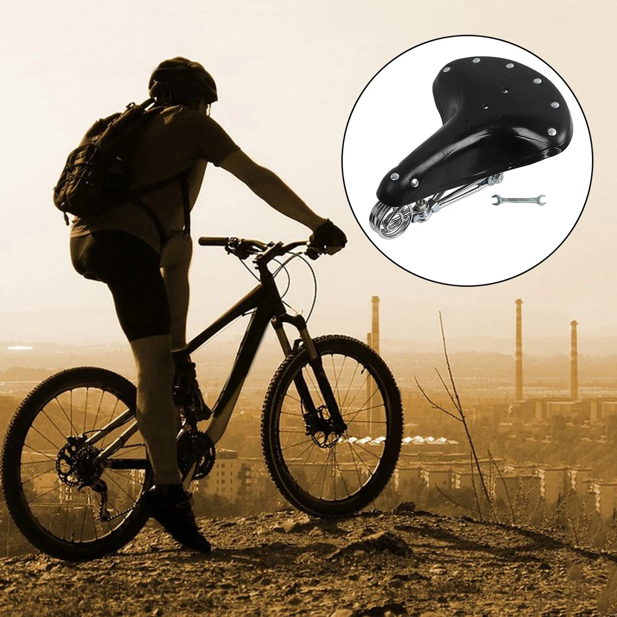 Black Leather Bike Saddle Seat U823