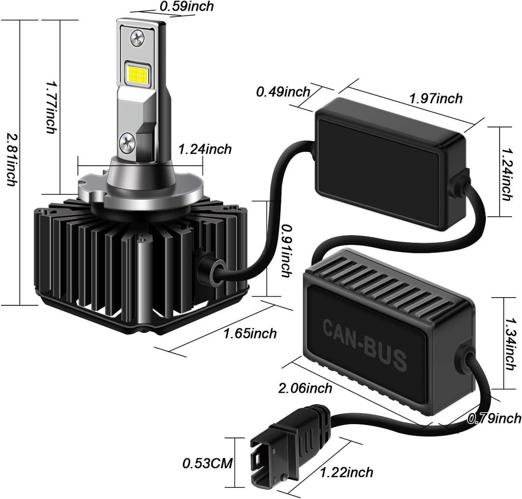 D1S D1R LED Headlight Bulb Conversion Kit, 1 Pair Pack of 2 B381
