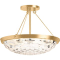 3-Light Brushed Brass Semi-Flush Mount P5780