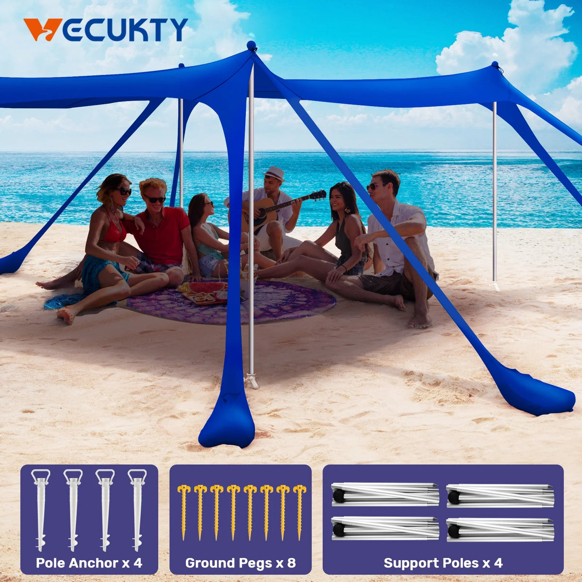 10x10ft Beach Canopy Sun Shelter H721