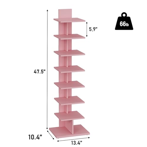 Black 8-Tier Narrow Bookshelf C356981