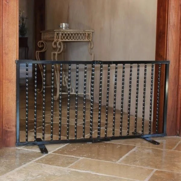 White Wrought Iron Freestanding Pet Gate M703
