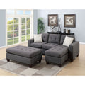Blue Gray Fabric Sectional F3858