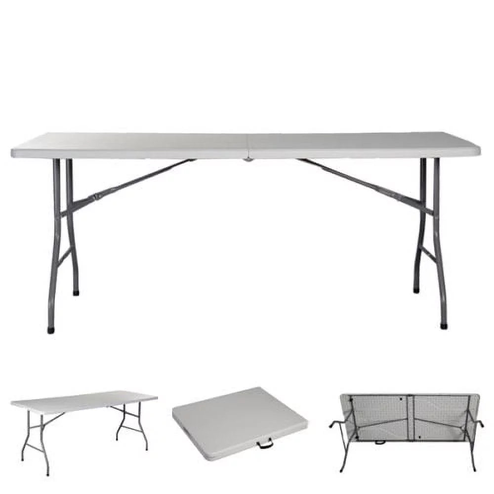 4 Ft White Plastic Folding Table Q17858