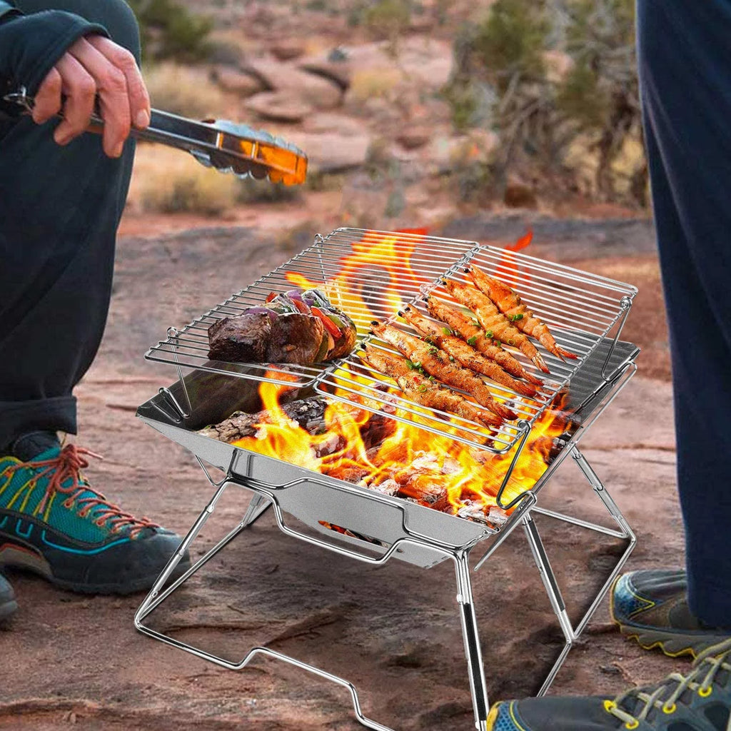 Folding Stainless Steel Campfire Grill E995