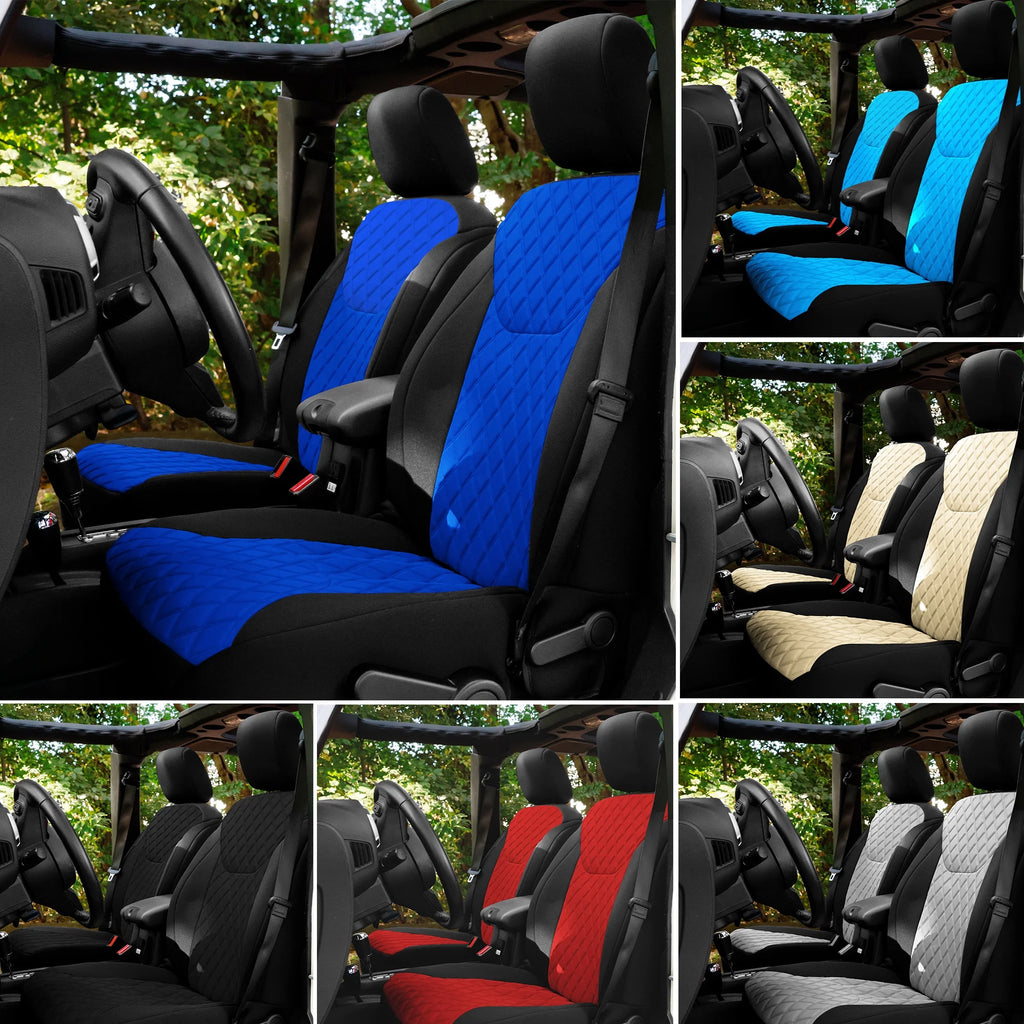 Aqua Neoprene Front Seat Covers for Jeep Wrangler JK 4DR W187