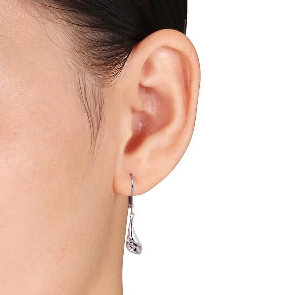 Sterling Silver Leverback Calla Lily Flower Earrings Y82890