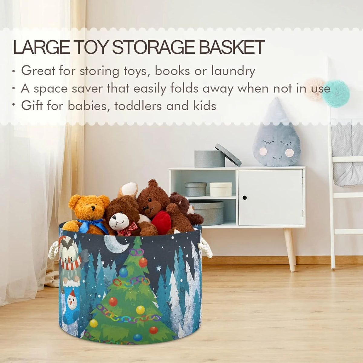Large Collapsible Storage Basket with Handle A795