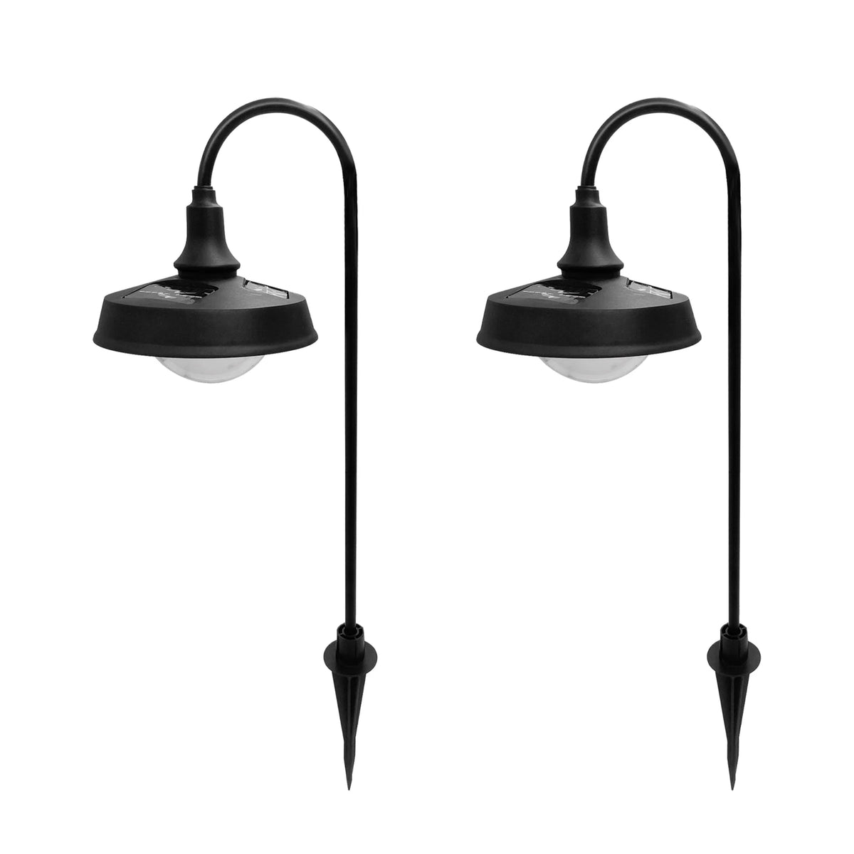 Matte Black Metal Solar Powered LED Landscape Walkway Light Z351990