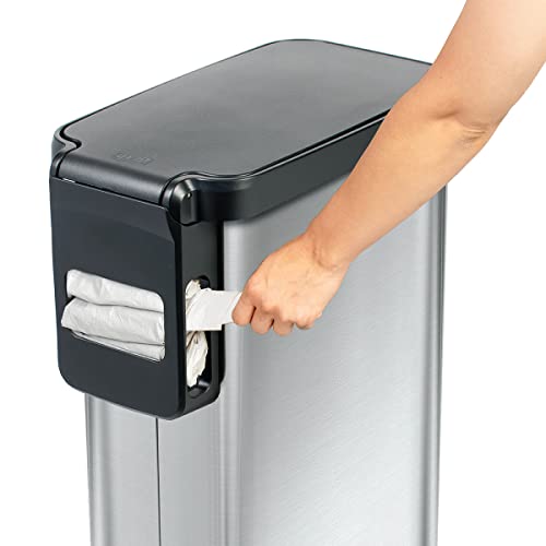 45 Liter Stainless Steel Slim Trash Can with Soft Close Lid W29696