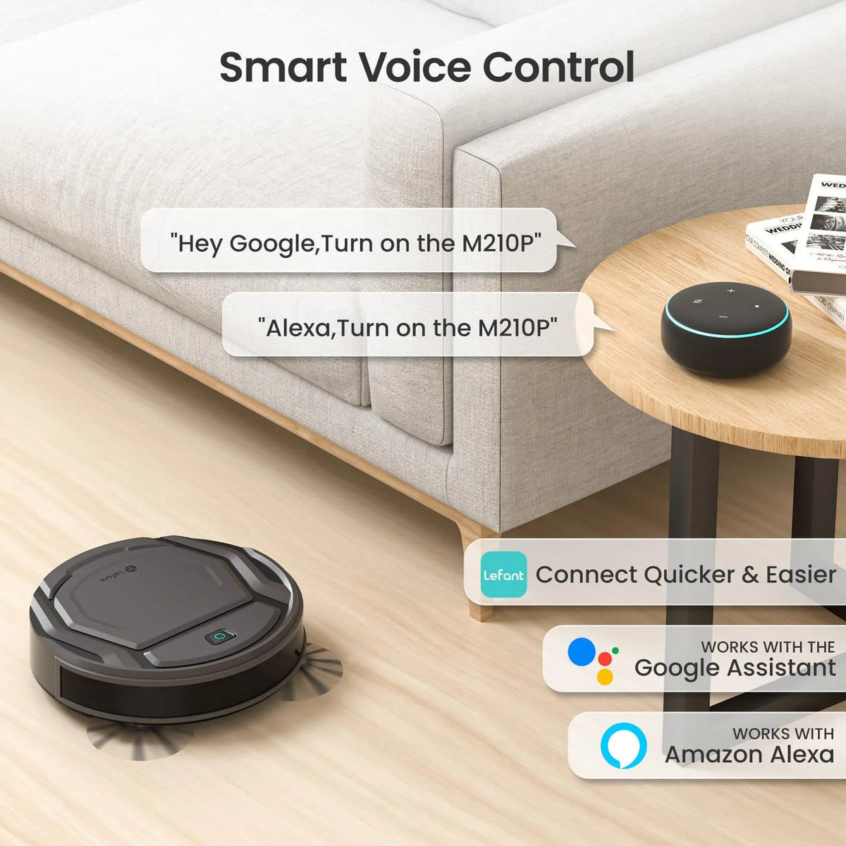 2 in 1 Robot Vacuum and Mop Combo, Black J421932